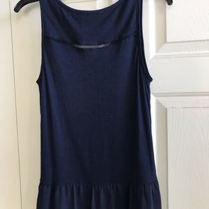 Sleeveless navy blue top